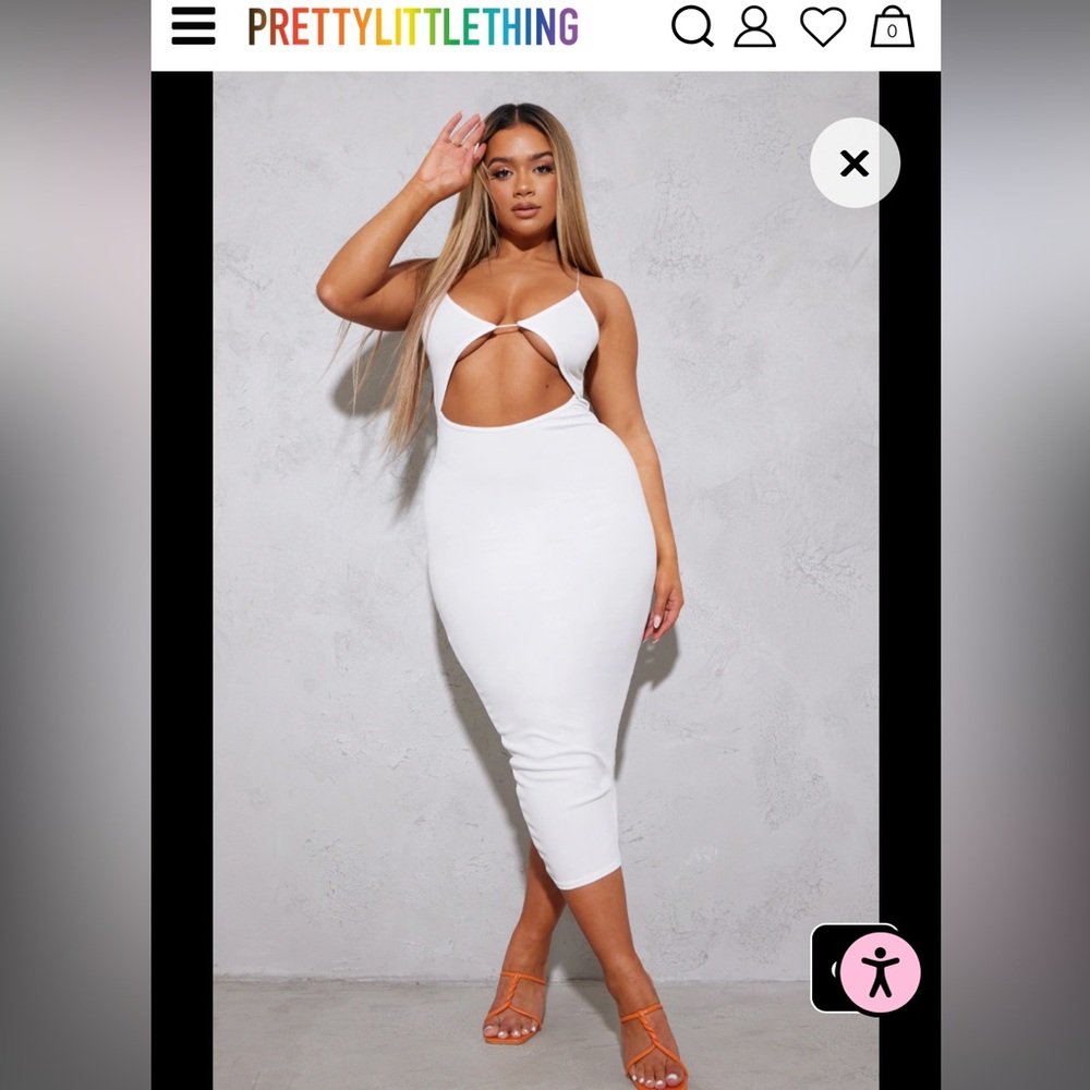 PLT Soft Rib Front Cut Out Midaxi Dress